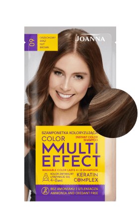 Vlasy v odstínu MULTI EFFECT barva Barvicí šampon Oříšková hnědá /09/