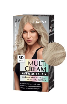 Vlasy v odstínu MULTI CREAM COLOR metalíza Velmi světlá sněhově blond /29/