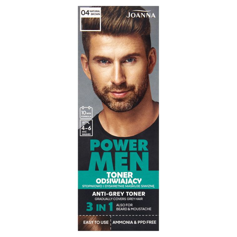 Power Men 04 Natural Barna haj őszítő tonik - természetes hatás, visszanövés nélkül