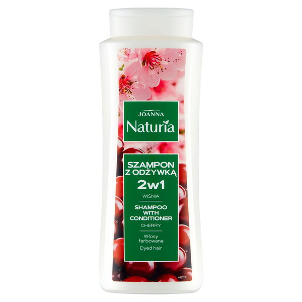 NATURIA šampon 2 v 1 na barvené vlasy s třešní 500 ml