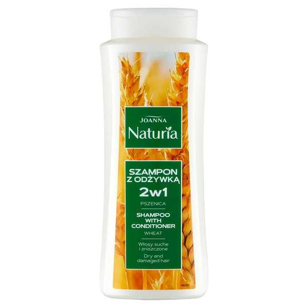 NATURIA šampon na suché a poškozené vlasy s pšenicí 2 v 1 500 ml