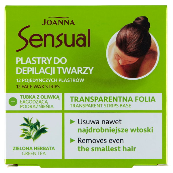 SENSUAL transparentní depilační pásky na obličej Zelený čaj
