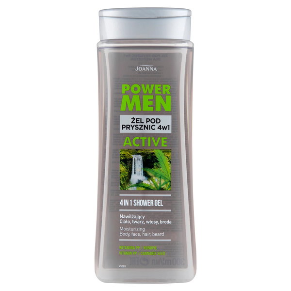 POWER MEN 4v1 ACTIVE férfi tusfürdő kenderrel és vitaminokkal. PP 300 ml