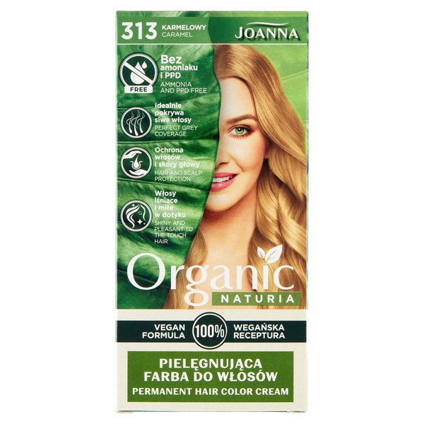 NATURIA ORGANIC VEGAN farba na vlasy 313 Karamelová