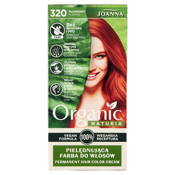 NATURIA ORGANIC VEGAN farba na vlasy 320 Ohnivá