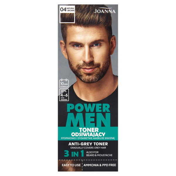 Power Men 04 Natural Barna haj őszítő tonik - természetes hatás, visszanövés nélkül