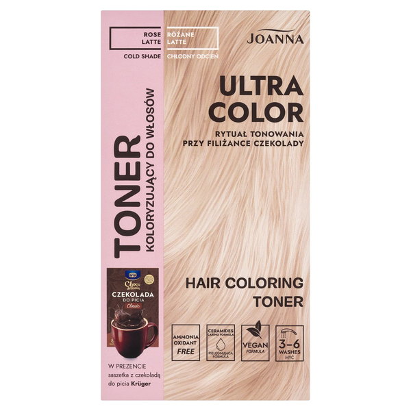 Joanna Ultra Color Toner pro barvení vlasů rose latte studený odstín 100 g