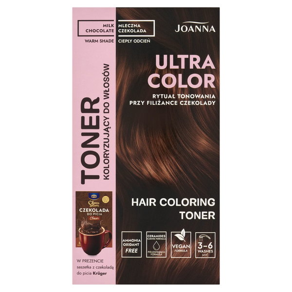 Joanna Ultra Color Toner pro barvení vlasů mléčná čokoláda teplý odstín 100 g
