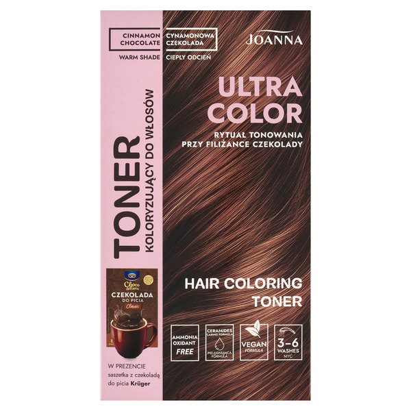 Joanna Ultra Color Toner pro barvení vlasů skořicový čokoládový teplý odstín 100 g