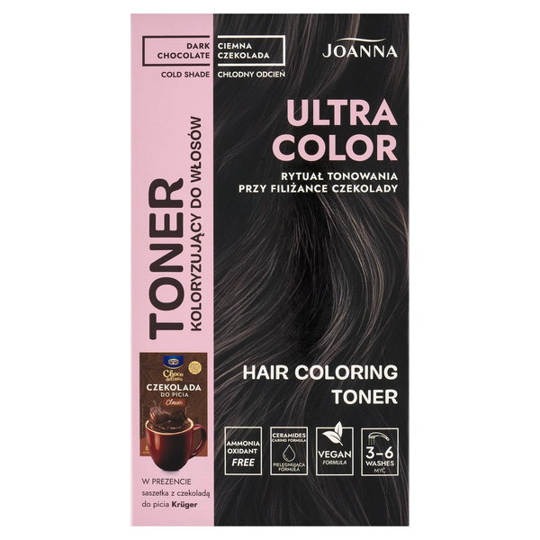 Joanna Ultra Color Toner pro barvení vlasů tmavá čokoláda studený odstín 100 g